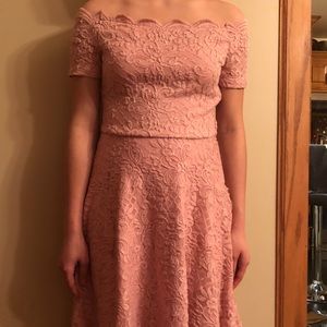 Glittery Blush Lace Dress